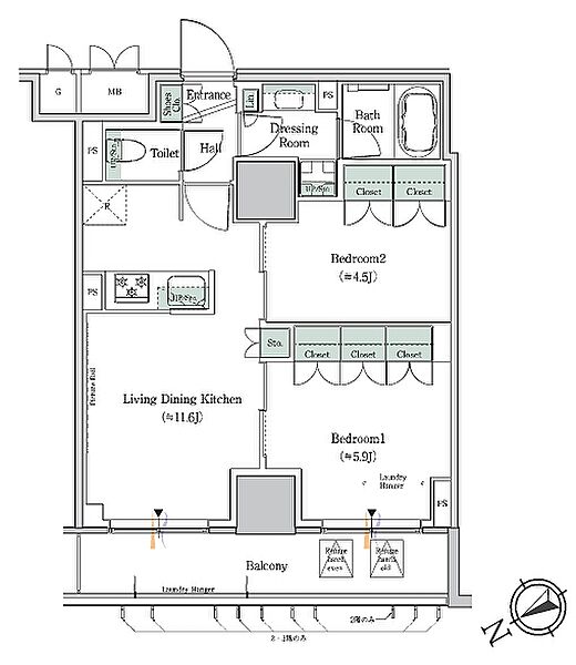 ＯＮＥ　ＲＯＯＦ　ＲＥＳＩＤＥＮＣＥ　ＮＩＳＨＩＮＩＰＰＯＲ 403｜東京都荒川区西日暮里５丁目(賃貸マンション2LDK・4階・50.23㎡)の写真 その2