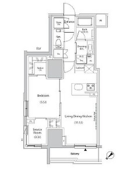 ザ・パークハビオ市ヶ谷イースト 601｜東京都新宿区市谷田町２丁目(賃貸マンション1SLDK・6階・49.46㎡)の写真 その2