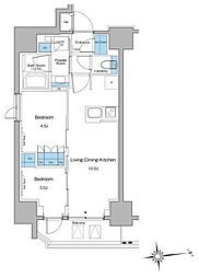 ルフォンプログレ上野マークス 6階2LDKの間取り