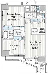 東通レジデンス雷門 15階1SLDKの間取り