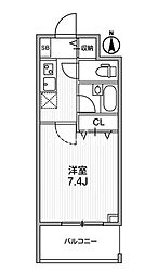 アーデン両国 7階1Kの間取り