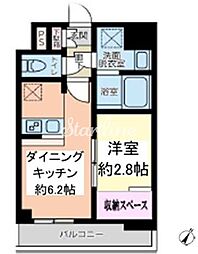 ドゥーエ浅草橋2 1DKの間取図画像