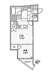 nido蔵前レジデンス 1LDKの間取図画像
