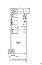 ディームス蔵前 1Kの間取図画像