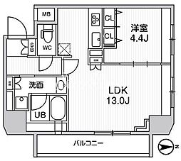 ジェノヴィア浅草橋2スカイガーデン 1LDKの間取図画像