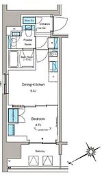 ルフォンプログレ蔵前プレミア 1DKの間取図画像