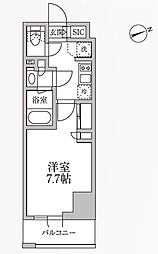 レジディア新御徒町2 1Kの間取図画像