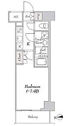 MYRIARESIDENCE浅草橋 1Kの間取図画像