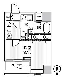 ジェノヴィア浅草橋2スカイガーデン 1Kの間取図画像