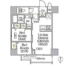ボアビスタ上野御徒町 2LDKの間取図画像
