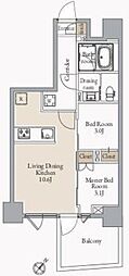 JMF-Residence蔵前二丁目 2LDKの間取図画像