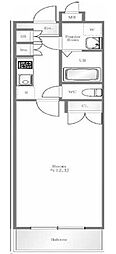エクセリア秋葉原 1Kの間取図画像