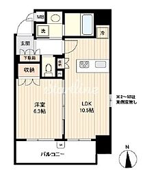 OrchidResidence蔵前 1LDKの間取図画像