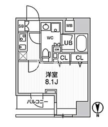 ジェノヴィア浅草橋2スカイガーデン 1Kの間取図画像