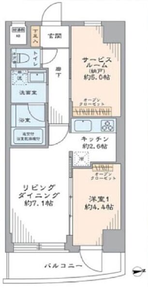 モンテベルデ芝大門 601｜東京都港区芝大門２丁目(賃貸マンション1SLDK・6階・42.54㎡)の写真 その2