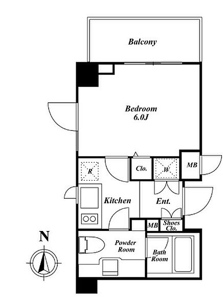 KDXレジデンス品川シーサイド 221｜東京都品川区東品川３丁目(賃貸マンション1K・2階・21.43㎡)の写真 その2