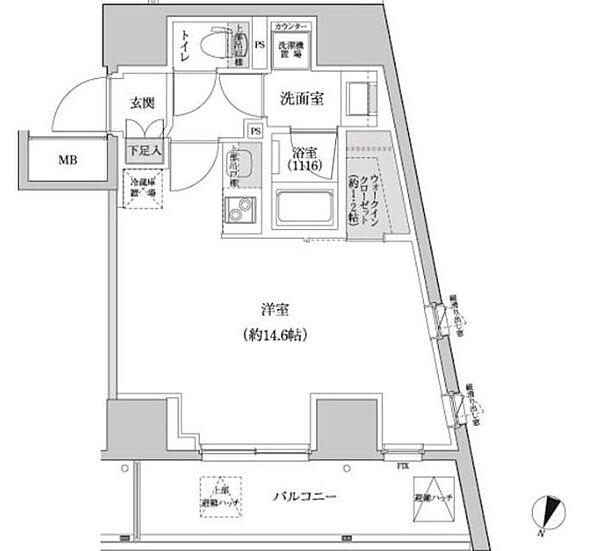 パークハビオ渋谷本町レジデンス 214｜東京都渋谷区本町４丁目(賃貸マンション1R・2階・38.10㎡)の写真 その2