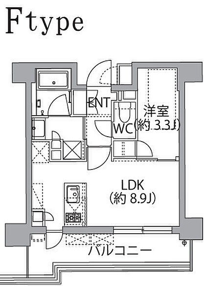 レスピール蓮根 206｜東京都板橋区坂下２丁目(賃貸マンション1LDK・2階・30.49㎡)の写真 その2