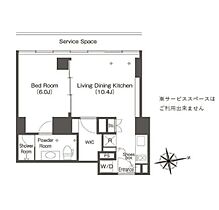 ウエリスアーバン品川タワー 1308 ｜ 東京都港区港南４丁目1-6（賃貸マンション1LDK・13階・40.07㎡） その2