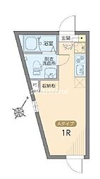 レピュア雪谷レジデンス 5階ワンルームの間取り