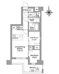 コンフォリア・リヴ大森西 312 3階2LDKの間取り
