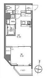 ラドゥセール大森山王(La Douceur大森山王) 6階1LDKの間取り