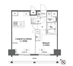 カスタリア大森II 10階1LDKの間取り