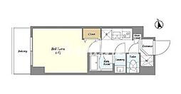 オーガスタレジデンス大森 6階1Kの間取り