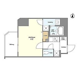ラドゥセール大森山王(La Douceur大森山王) 4階1Kの間取り