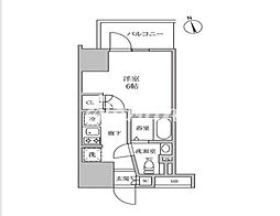 レジディア蒲田IV 5階1Kの間取り
