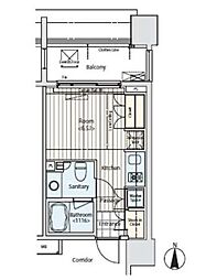 イプセ蒲田 12階ワンルームの間取り