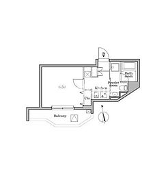 レジディア蒲田II 2階1Kの間取り