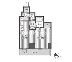 レジディア蒲田 12階1DKの間取り