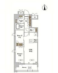 RJRプレシア蒲田 3階2LDKの間取り