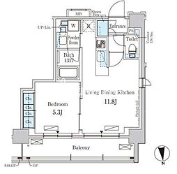 パークアクシス大森 1LDKの間取図画像