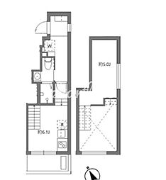 アリカ大森1 1DKの間取図画像