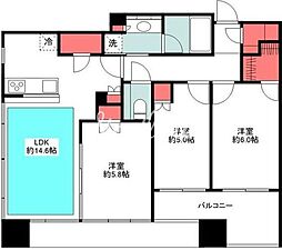 シティタワー大井町 3LDKの間取図画像