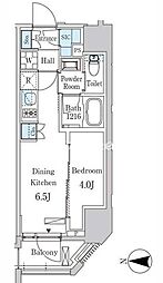 ザ・ライオンズフォーシア蒲田 1DKの間取図画像