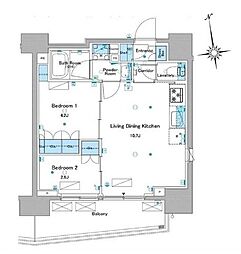 ルフォンプログレ品川大井 2LDKの間取図画像