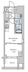 Brilliaist大井町 1DKの間取図画像