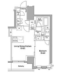ザ・パークハビオ蒲田 1LDKの間取図画像