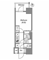 ディームス品川南大井 1Kの間取図画像
