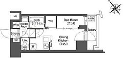 COMFORIA東大井2 1DKの間取図画像