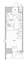 ARKMARK大森町ASYLCOURT 1Kの間取図画像