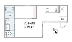 ザ・トリアス121(the trias 121) 1LDKの間取図画像
