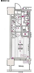 ガーラ・プレシャス大森 1Kの間取図画像