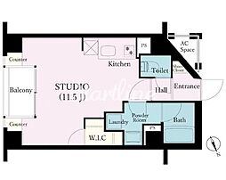 デュオ・スカーラ品川大井 ワンルームの間取図画像