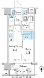 デュオフラッツ大森East 1DKの間取図画像