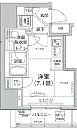 アイルカナーレ品川南 ワンルームの間取図画像