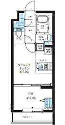 RenaissanceCourt大森町 1DKの間取図画像